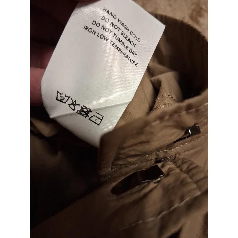 Mijeong Park Wide Leg Cargo Pants Nylon Cotton In Camel Size S NWT - Picture 9 of 10